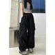 thumbnail image 4 of Pantalones de diseño con estilo de calle para mujer, holgados, rectos, de pierna ancha, con bolsillos grandes, informales, estilo retro, con tobillos atados a la moda, 4 of 6
