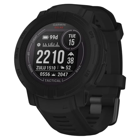 Garmin Instinct 2 Solar, Tactical-Edition, GPS Outdoor Watch, Solar Charging Capabilities, Multi-GNSS Support, Trackback Routing, Black