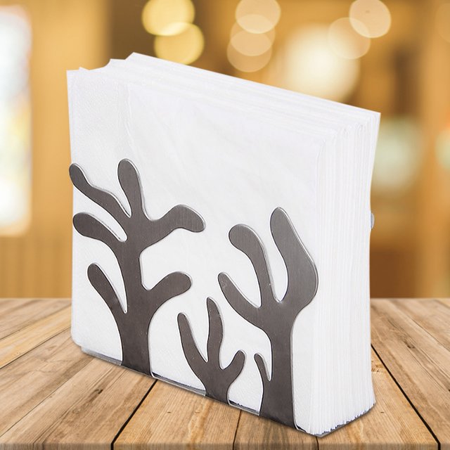 Support de Tissu, Forme de Plantes en Acier Inoxydable Distributeur de Serviettes Rack Performance Fiable