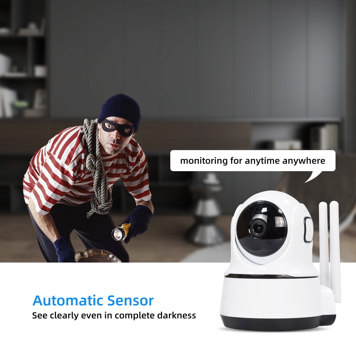 Indoor Security Camera Wireless WiFi HD 1080P Smart Home Surveillance System with 360 Degree Pan Tilt Remote Access Motion Detection and Two Way Audio for Baby Pet Monitor