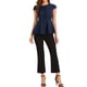 thumbnail image 2 of INSPIRAR CHIC Blusas de Peplum para Mujeres con Mangas Cortas y Cuello Redondo en Color Sólido XS Azul Oscuro, 2 of 5