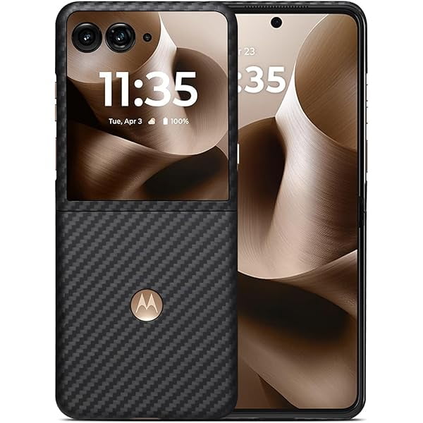 wonima11 Ultra Slim Case for Motorola Razr Ultra 2025, Made of Real Aramid Fiber, Soft Touch, Tough Durable Carbon Bumper Black