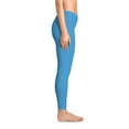 thumbnail image 4 of Columbia Blue Color Leggings Women Poly-Span Solid Color Print Blue Leggings 10, 4 of 8