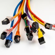 NTW Click on/Lockable RJ45 Plug Protector CAT5e/Cat6/Cat6a/Cat7/Cat8 Ethernet Head Dust Covers (100 Pack)-Black