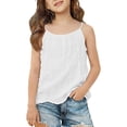 thumbnail image 2 of Splozh Tank Tops for Girls 3-14 Years Summer Solid Color Athletic Dance Undershirts Sleeveless Shirts Girls Sleeveless Tops Tank Top for Girls,White,3-4 Years, 2 of 4