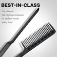 thumbnail image 3 of Hair Straightening Comb V Type Straightener for Thick Hair Smooth Shiny Finish NonSlip Black, 3 of 4