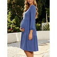 thumbnail image 3 of Women's Long Sleeve Maternity Dress Ruffle Maternity Clothes for Women, 3 of 8