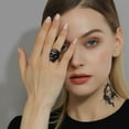 thumbnail image 5 of KeyStyle Skull Rings for Men Women Stainless Steel Skeleton Statement Ring Vintage Biker Skeleton Gothic Ring Halloween Jewelry Halloween Christmas Birthday Gift for Men, 5 of 10