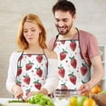 thumbnail image 5 of Strawberry Plants Fruit Watercolor Apron-Garden Aprons for Women with Pockets-Cotton Linen Waterproof Kitchen Cooking Gardening Aprons Adjustable for Kitchen,Cooking,BBQ and Salon 33x27 Inch, 5 of 7