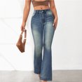 thumbnail image 3 of REALiKUN High Waisted Flared Denim Jeans for Women Bell Bottom Stretch Vintage Ripped Distressed Streetwear, 3 of 7
