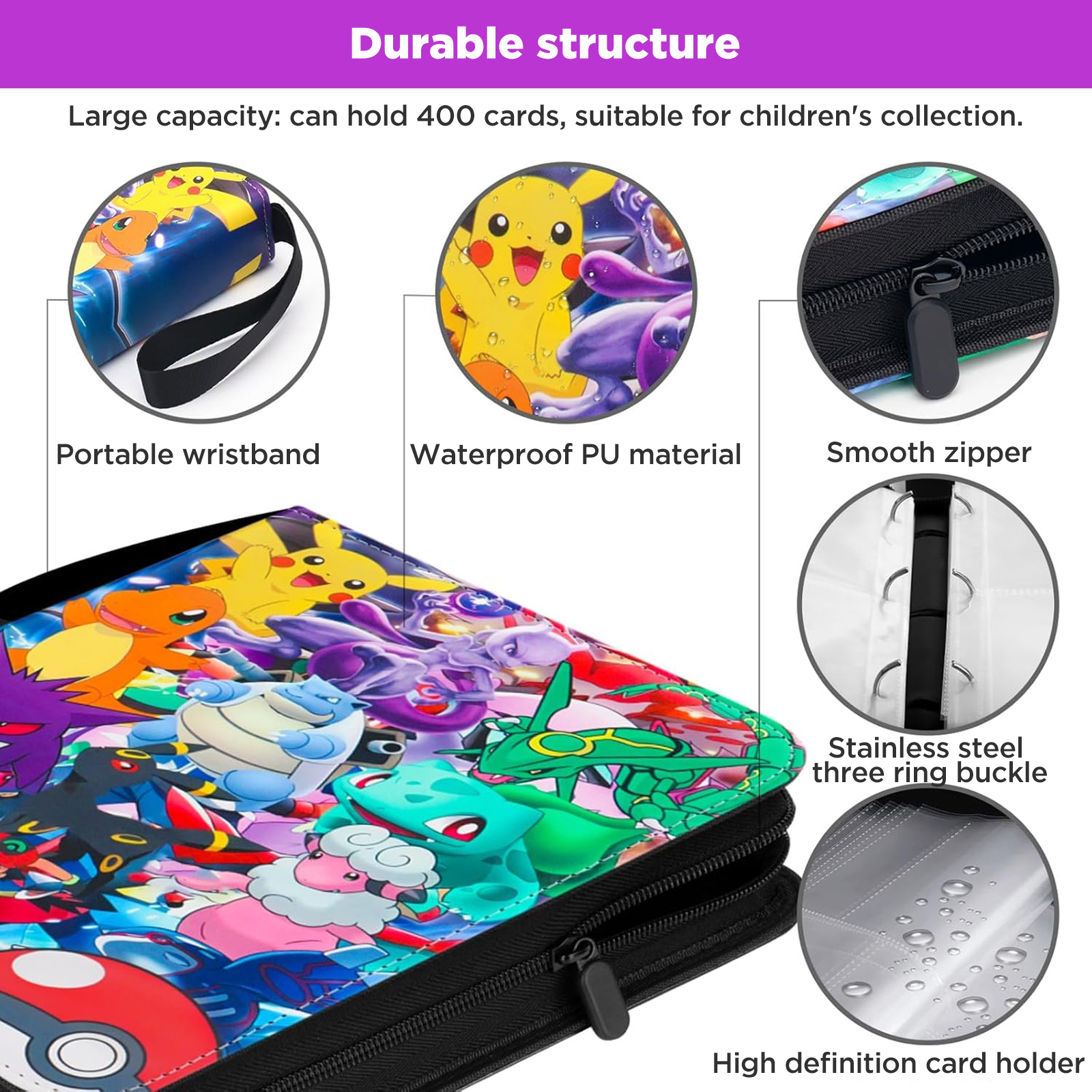 KENDINHF 4-Pocket Card Binder 400 Pockets Multicolor photo 4