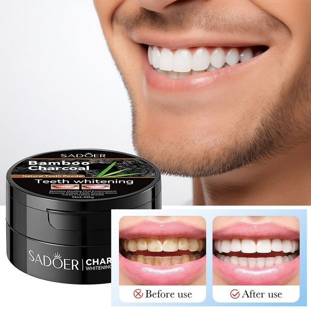 Fiudx Polvo Dental Blanqueador y Carbón Activado, Limpiador Bucal