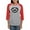 Heather/Red, variant on - Vampire Bite Long Sleeve T Shirt - Womens Baseball Tee