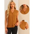thumbnail image 2 of Unique Bargains Women's Sleeveless Button Down Tartan Shirt Casual Shirts Blouse S Caramel, 2 of 6