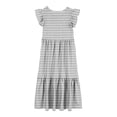 thumbnail image 5 of HOMADLES Short Sleeve Girls Dress Round Neck Solid, Sundress Gray 9-10T, 5 of 5