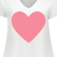 thumbnail image 4 of Inktastic Pink Valentine's Day Heart Women's Plus Size V-Neck T-Shirt, 4 of 5
