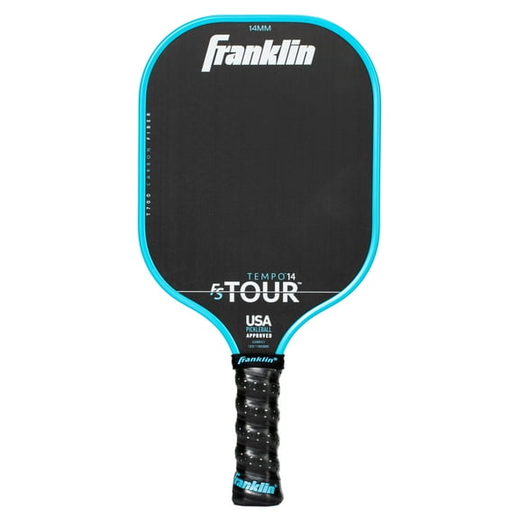 Franklin Sports Pro Pickleball Paddles - FS Tour Series Carbon Fiber Pickleball Paddles - Official USA Pickleball (USAPA) Approved Paddles - Tempo Pro Player Paddle - 14mm Polymer Core - Blue