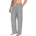 thumbnail image 2 of Uemuo Gray Plaid Pattern Men's Wide Leg Palazzo Lounge Pants with Pockets Light Weight Loose Comfy Casual Pajama Pants-Medium, 2 of 9