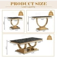 thumbnail image 5 of 3-Piece Marble Living Room Table Set, Coffee Table, End Table, and Console Table, Modern Black Faux Marble Top and Gold Stainless Steel O-Base, for Living Room, Hallway, 5 of 5