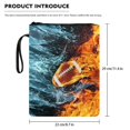 thumbnail image 4 of HELLHERO Tote Bags with Decorative Design Polyester Fabric Book Covers with Handle for Textbooks Paperbacks Bag Book Carrying Case Book Storage Bag, Football Fire Water Collision, 4 of 4
