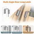 thumbnail image 4 of Sliding Door Loop Lock Rustproof Door Pins U-Shaped Multi-Angle Lock 90/180 Degree Sliding Barn Door Latches Fence Latches Stainless Steel Security Closet Latches for Door Wardrobe, 1 Pc Silver, 4 of 8