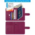 thumbnail image 2 of Funda de piel Airtag para pasaporte, con bloqueo RFID, artículos esenciales de viaje, accesorios de equipaje imprescindibles para viajar (118 #Purple), 2 of 9