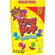 Ring Pop Individually Wrapped Bulk Lollipop Variety Party Pack – 20 Count Lollipop Suckers w/ Assorted Flavors - Fun Candy for Birthdays and Celebrations