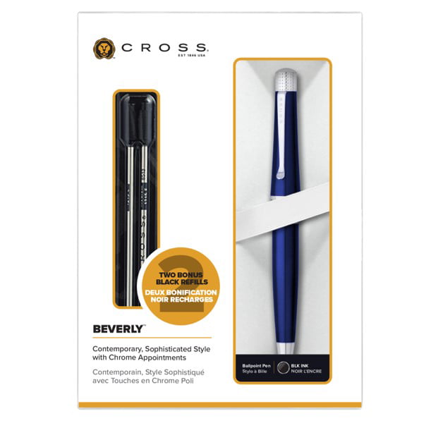 Cross Beverly Light Blue Lacquer Ballpoint Pen with 2 Refills New 