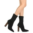 thumbnail image 3 of New Women Cape Robbin Connie-5 Fabric Mid-Calf Pointy Toe Chunky Heel Boot, 3 of 3