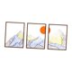 thumbnail image 4 of Arte de pared de metal Macarena 3 piezas montaña dibujo lineal minimalista Azul amarillo, 4 of 8
