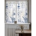 thumbnail image 4 of Nautical Ship Lighthouse Curtains 54 Inch Length,Sheer Curtains for Bedroom Living Room Window Ocean Anchor Rudder Lines Art Rod Pocket Drapes Kitchen Curtains Small Half Window 42"x54" 2 Panels, 4 of 6