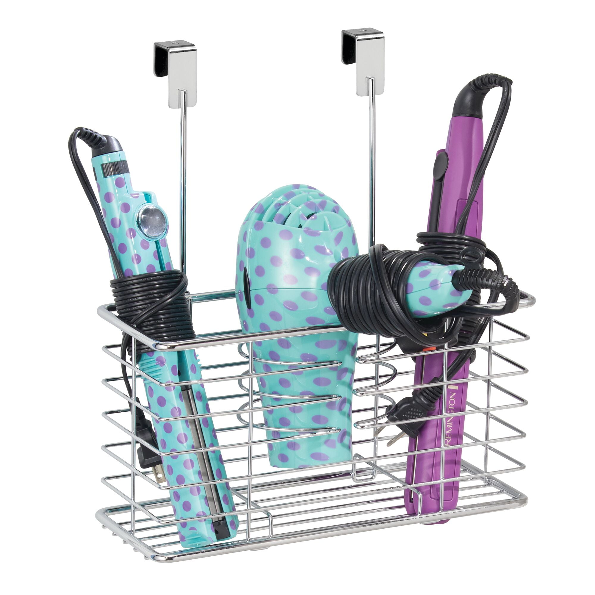 Home Basics 12 in. W Over-the-Cabinet Hair Tool Organizer in Stainless  Steel HH41083 - The Home Depot