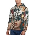 thumbnail image 3 of Wukai Floral Head Dreamscape Print Men Hoodies Fleece Sweatshirts Long Sleeve Sweaters Pullover Fall Outfits Winter Clothes-Small, 3 of 7