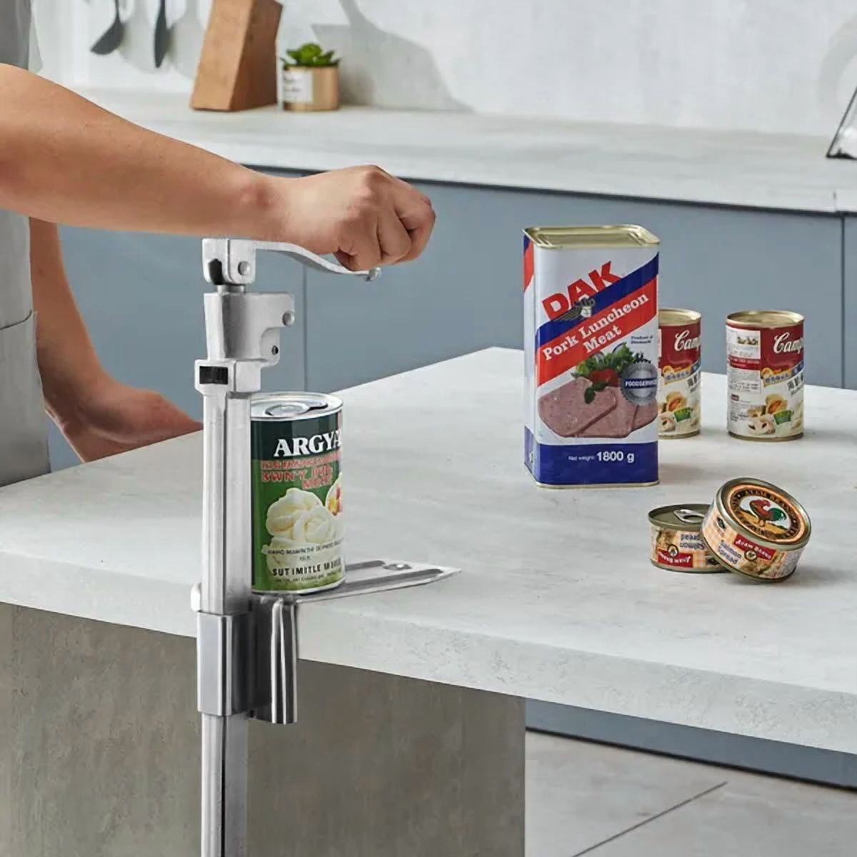 Heavy Duty Commercial Can Opener Manual Adjustable Height Up to 11.8 Inches for Restaurant Hotel Food Store