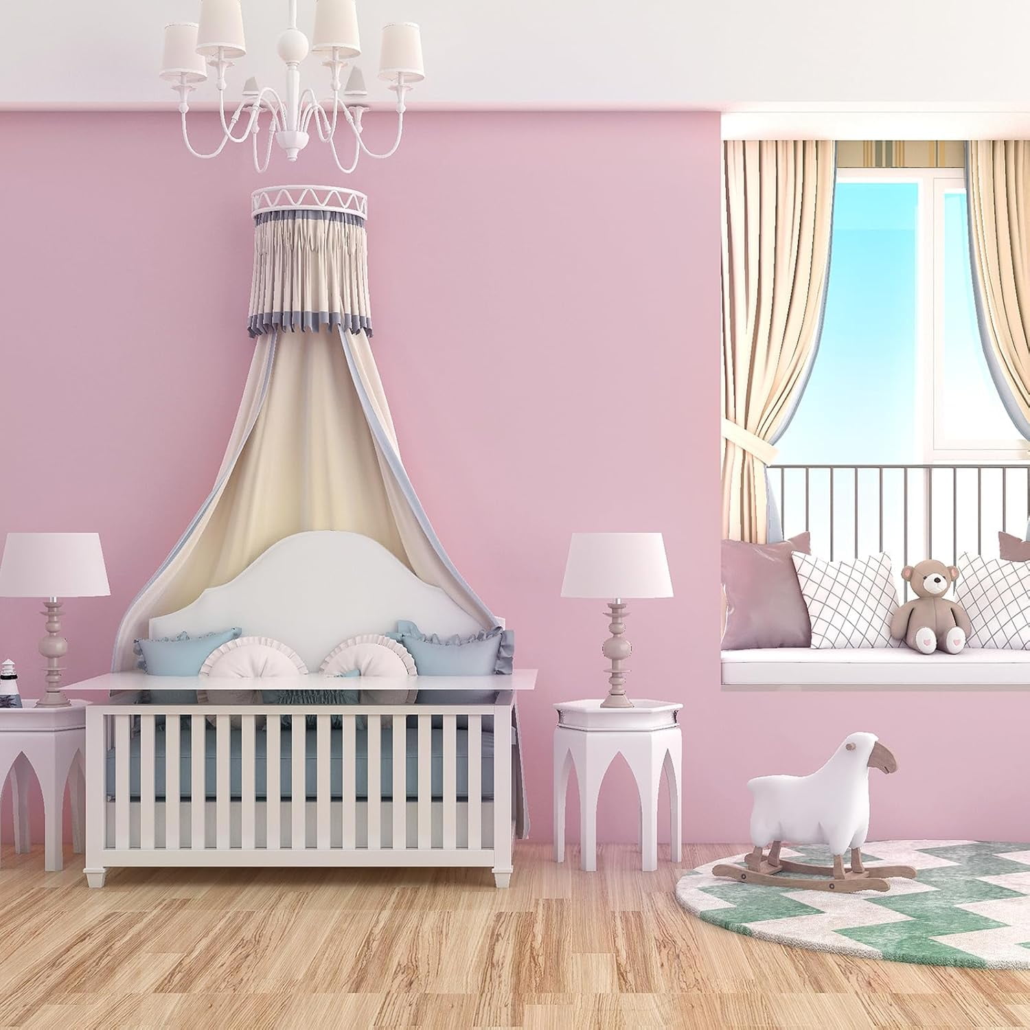 Pink Peel and Stick Wallpaper Solid Pink Contact Paper A Set of 15.7"x236" Matte Self Adhesive Waterproof Vinyl Roll for Wall Coverings,Cabinets,Countertops,Bedroom,Kitchen