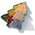 thumbnail image 4 of Gnwei Serving Tray Cookie Box with Lid, Christmas Tree Shaped Appetizer Tray, 3 Compartment Christmas Serving Tray for Snacks Fruits Candy Dessert Treats Xmas Party Decor Supplies, 4 of 9