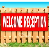 Welcome Reception 13 oz Vinyl Banner With Metal Grommets