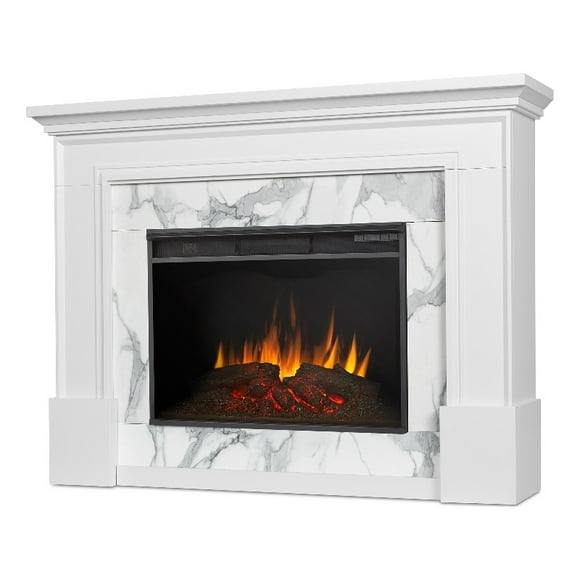 Real Flame Canada Merced Contemporary Wood Grand Electric Fireplace in White