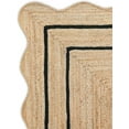 thumbnail image 2 of KLAVATE Natural Jute Wave Edge Hand Braided Scalloped Farmhouse Entryway Jute Rug, 2 of 5