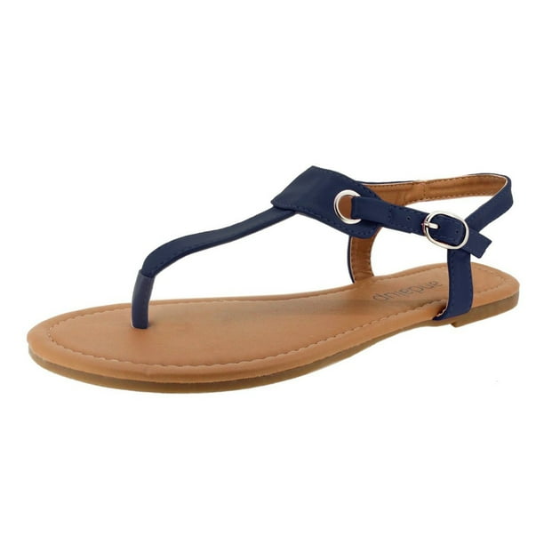 womens blue flat sandals