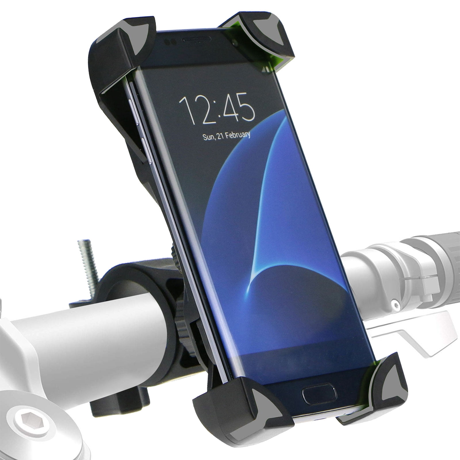 Motorcycle Bike Metal Phone Mount Holder USB Charger 360° Rotation Non-slip Mat 