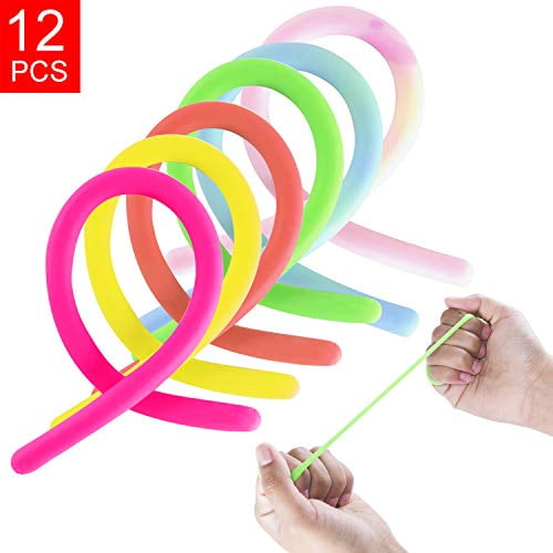 Super Z Outlet Stretchy Jelly String Noodles Thin Rubber Fidget Sensory Toys Set (9.5" to 5 Feet