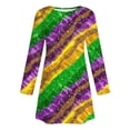 thumbnail image 4 of DHFJKG Womens Dresses Festival Carnival Print Round Neck Pullover Casual Mini Dress Flowy Long Sleeve Tunic Comfort Dresses, 4 of 4