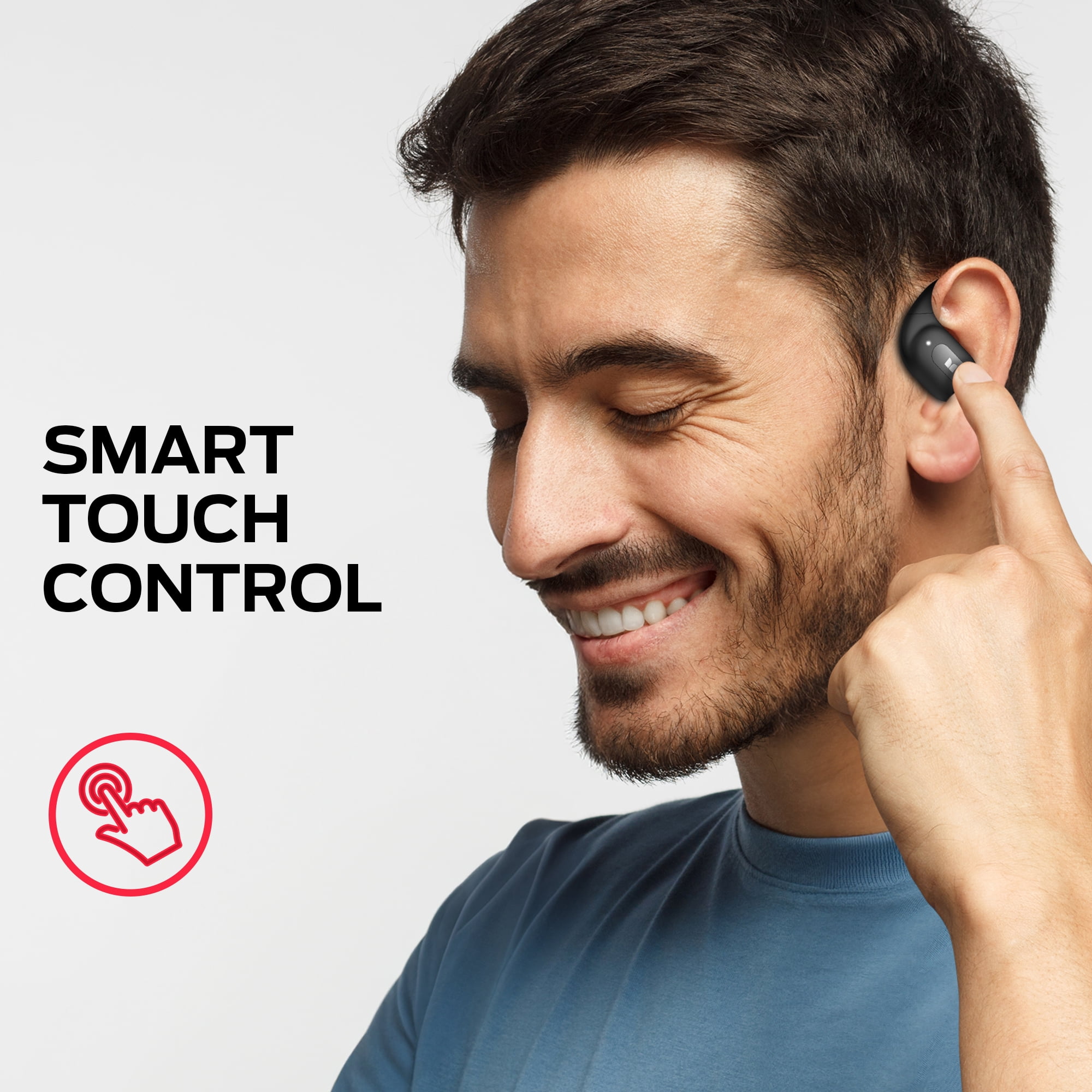 Monster Open Ear Headphones, Bluetooth 5.4 Wireless Headphones with Stereo Sound, Crystal Clear Calls, 24H Playback, Type-C Charging, Touch Control, Sweat Resistant Open Ear Wireless Earbuds