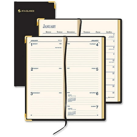 Leather Weekly - At-A-Glance Leather Weekly/Monthly Pocket Fine Diary