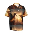 thumbnail image 2 of Daiia Castle Cool Fire Dragon Hawaiian Shirt for Men Gentle Cotton Regular Short Sleeve Casual-Medium, 2 of 9