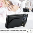 thumbnail image 2 of for iPhone 13 Wallet Case with Card Holder Women Men, Flip PU Leather Kickstand Shockproof Protective Phone Cover Magnetic Clasp 360 Rotation Ring Stand for iPhone 13, Black, 2 of 6