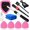 Pink, variant on 10 count Windshield Cleaning Tool Inside  Window Cleaner Wash Kit with 4  Microfiber Pads 1  Bottle and Extendable Handle Interior  Glass Wiper Kit,