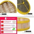thumbnail image 4 of 2xPlastic Edge Bamboo Dumplings Buns Steamer Basket Tapa Mat 30cm Steamer 2 piezas Cola Cesta de vapor de cocina, 4 of 6