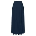 thumbnail image 4 of Womens High Waist Fold A-Line Maxi Skirt - Solid Vintage Loose Beach Wrap Skirt, Polyester, S-XL, Casual/Outdoor/Party, 4 of 5